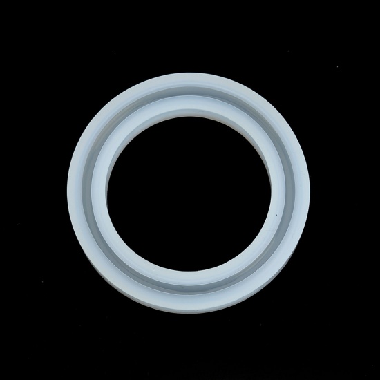 Immagine di Silicone Muffa della Resina per Gioielli Rendendo Bracciale Bianco 7.9cm Dia. 2 Pz