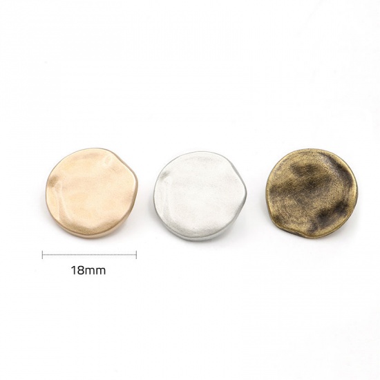 Immagine di Lega di Zinco Bottone da Cucire Metallo Single hole Tondo Bronzo Antico 18mm Dia, 10 Pz