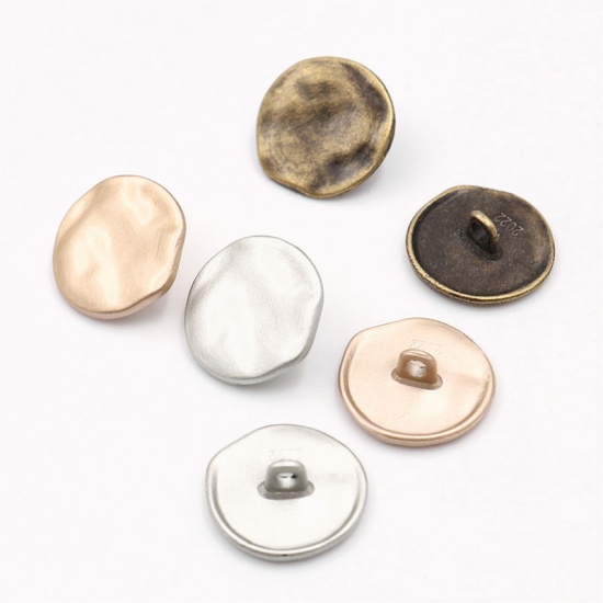 亜鉛合金 縫製ボタン 単穴 円形 銅古美 18mm直径、 10 個 の画像