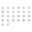 Immagine di 304 Acciaio Inossidabile Charms Tondo Tono Argento Lettera Maiuscola Messaggio " A " Filigrana 10mm Dia., 5 Pz