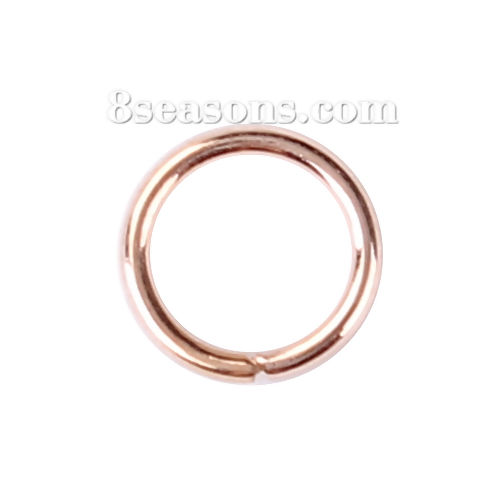 Picture of 0.7mm Zinc Based Alloy Opened Jump Rings Findings Round KC Gold Plated 6mm Dia, 1500 PCs