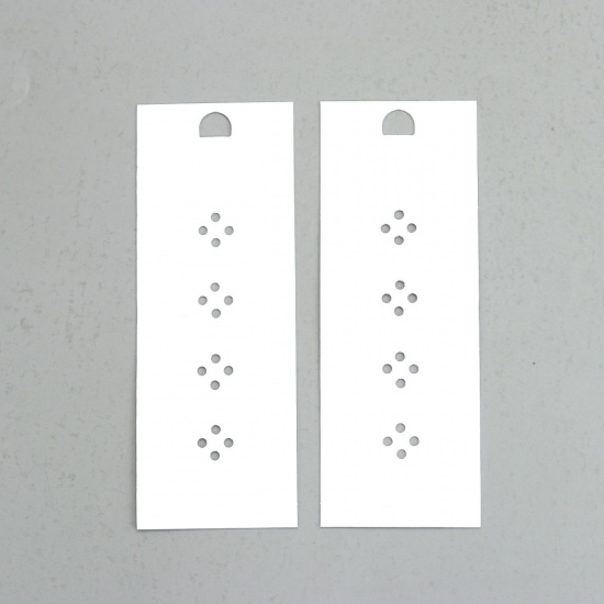 Bild von PVC Schmuck Ohrringe Display Samtkarten Rechteck Weiß  Message " FASHION JEWELRY " 11.9cm x 7.5cm, 50 Blatt