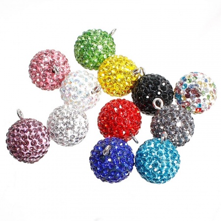 Polymer Clay Harmony Chime Ball Fit Mexican Angel Caller Bola Wish Box Pendants Round Rhinestone About  