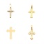 Picture of Stainless Steel Pendants Cross Gold Plated Stripe 4cm x 2cm, 1 Piece