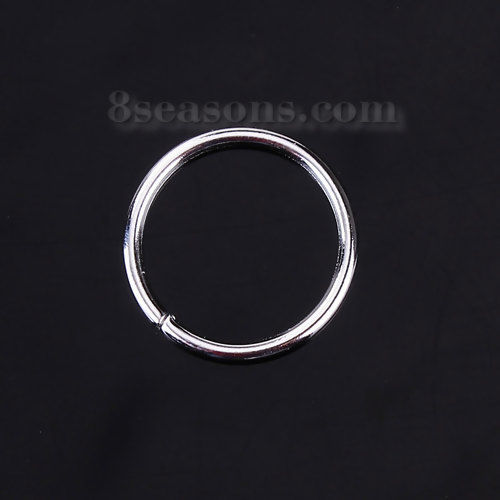 Picture of 1mm Zinc Based Alloy Open Jump Rings Findings Round Silver Plated 10mm Dia, 600 PCs