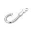 Picture of 304 Stainless Steel Pendants Hook Silver Tone 3.7cm x 1.5cm, 1 Piece