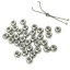 Immagine di 304 Acciaio Inossidabile Schiaccini Perline (Con il nucleo del silicone registrabile) Tondo Tono Argento Di 6mm Dia., Buco:Circa 1mm, 5 Pz