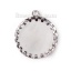 Picture of Stainless Steel Charms Round Disc Silver Tone Cabochon Settings (Fits 14mm Dia.) 20mm( 6/8") x 17mm( 5/8"), 20 PCs