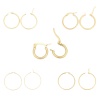 Imagen de 304 Acero Inoxidable Pendientes Círculos Chapado en Oro Ronda 15mm Dia., Post/ Wire Size: (17 gauge), 1 Par