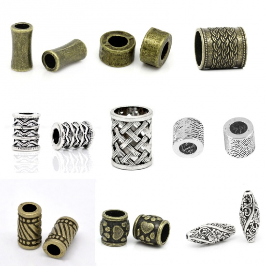 Picture of Zinc Based Alloy Spacer Beads Cylinder Carved About