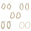 Imagen de 304 Acero Inoxidable Pendientes Círculos Chapado en Oro Corazón 27mm x 23mm, Post/ Wire Size: (21 gauge),1 Par