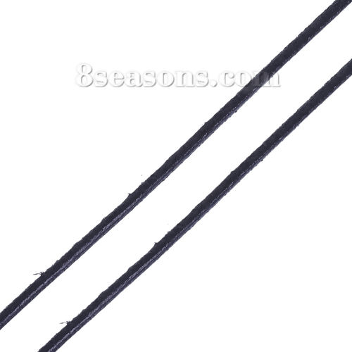 Изображение Настоящая Кожа Ювелирные Изделия Веревка Черный 1.5мм, 1 Рулон(Примерно 5 Mетров/Рулон)