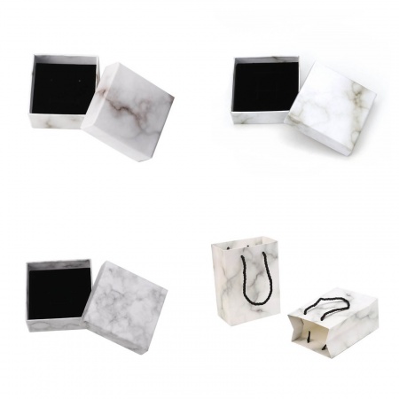 Paper & Sponge Jewelry Earrings Gift Boxes Square White 60mm(2 3/8") x 60mm(2 3/8") , 2 PCs