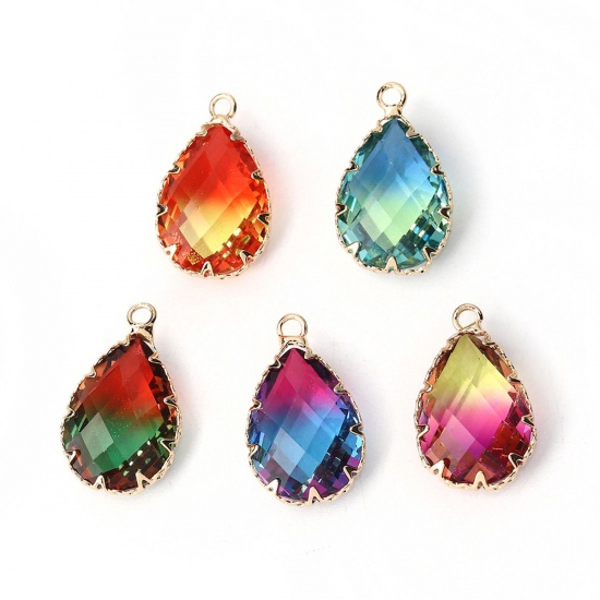 Picture of Glass Charms Drop & Faceted 