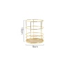 Picture of Iron Based Alloy Storage Container Box Basket Golden Round 10cm x 9cm, 1 Piece