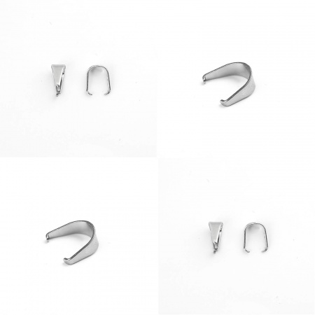 Stainless Steel Pendant Pinch Bails Clasps U-shaped 