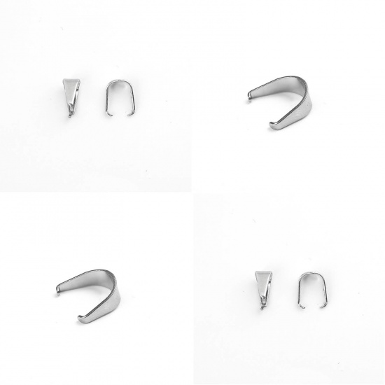Picture of Stainless Steel Pendant Pinch Bails Clasps U-shaped 