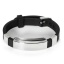 Imagen de Nueva Moda Pulseras de Silicona Negro, Acero Inoxidable 304 Tono de Plata 22.7cm, 1 Unidad