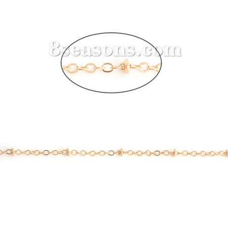 Brass Soldered Link Cable Chain Findings KC Gold Plated 2x1.5mm( 1/8" x1.5mm), 10 M