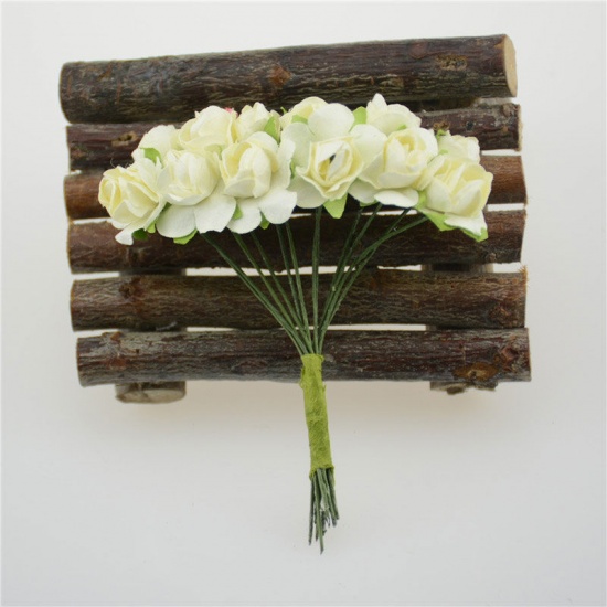 Picture of Artificial Flower Handicraft Fake Mini Rose Bouquet Home Wedding Decoration