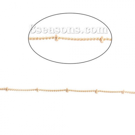 Brass Soldered Link Curb Chain Findings KC Gold Plated 2x1.5mm( 1/8" x1.5mm), 10 M