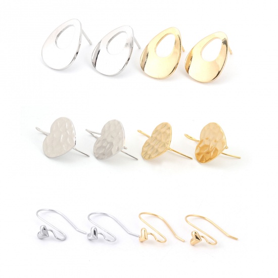 Picture of Brass Ear Post Stud Earrings Drop W/ Open Loop