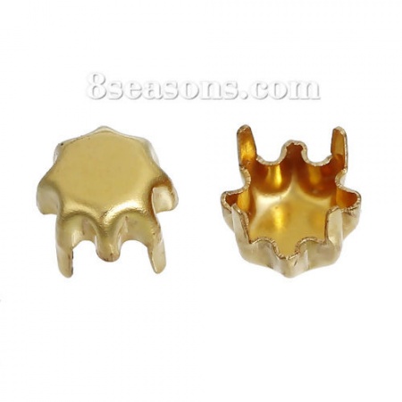 Ottone Base per Cammeo Fiore Colore di Ottone Basi per Cabochon (Adatto 4mm) 5mm x 5mm, 500 Pz