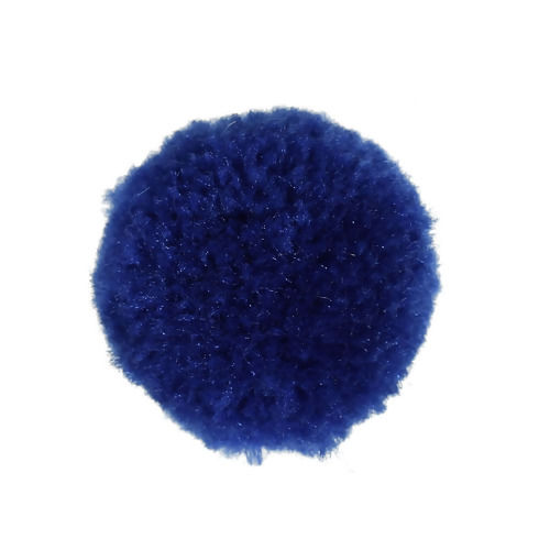 Picture of Imitation Cashmere Pom Pom Balls DIY Craft Decoration Royal Blue Round 20mm( 6/8") Dia., 30 PCs