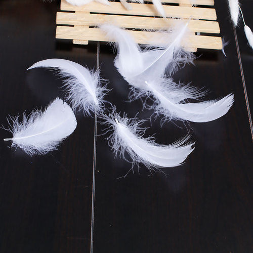 Изображение Природные окрашенная перо гусиное DIY ремесло Лиловый 10см x3см - 3см x1см, 100 ШТ