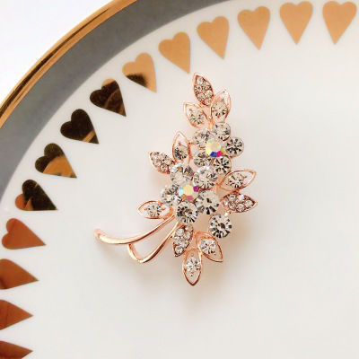 Picture of Exquisite Pin Brooches Rose Gold Multicolor Rhinestone