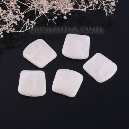 Resin Spacer Beads Irregular Gray Marble Effect About 20mm x 19mm, 20 PCs