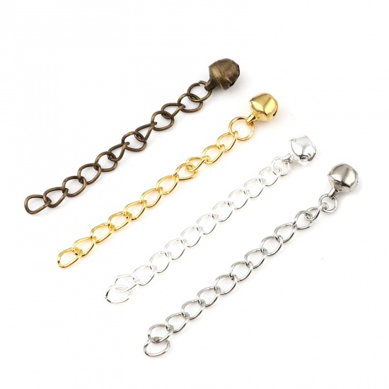 Picture of Iron Based Alloy Extender Chain For Jewelry Necklace Bracelet Antique Bronze Bell 6cm(2 3/8") long, Usable Chain Length: 5cm, 50 PCs