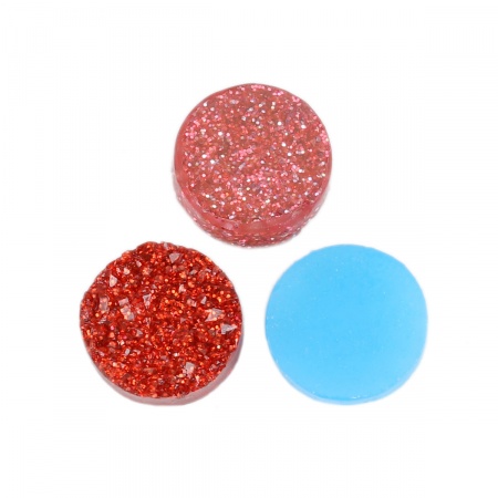 Druzy /Drusy Resin Dome Seals Cabochon Round Green AB Color 12mm( 4/8") Dia, 20 PCs