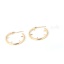 Immagine di Ottone & Argento Sterling orecchino cerchio 18K Vero Oro Placcato Anello 28mm x 25mm, Dimensione di Posta / Cavo: (20 misura), 4 Pz