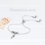Immagine di 304 Acciaio Inossidabile Slider Regolabile Bolo Bracciale / Presentazione Tono Argento Tondo Chiave lunghezza: 24cm, 1 Pz