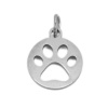 Picture of Stainless Steel Charms Dog's Paw Round W/ Jump Ring