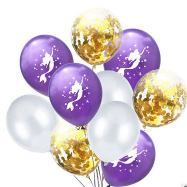 Picture of Latex Balloon Party Mermaid Purple Sequins, 1 Set ( 10 PCs/Set)