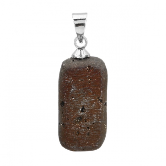 Picture of Agate ( Natural ) Druzy/ Drusy Charm Pendant Rectangle