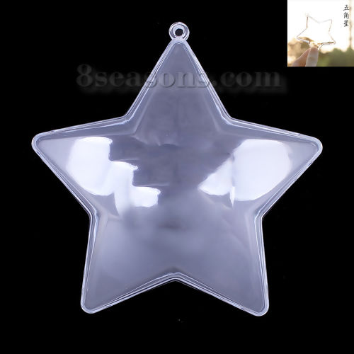 Picture of Plastic Christmas Fillable Ball Home Decoration Oval Transparent Clear 90mm(3 4/8") x 58mm(2 2/8"), 2 PCs