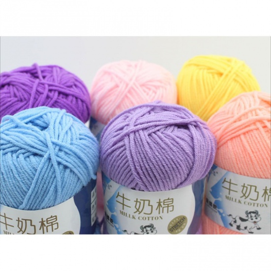 Picture of Cotton & Milk Fiber Super Soft Knitting Yarn Ivory 2.5mm( 1/8"), 1 Ball
