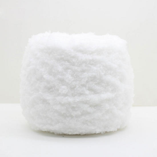 Picture of Coral Fleece Velvet Super Soft Knitting Yarn White 3mm( 1/8"), 1 Ball