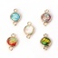 Immagine di Ottone & Resina AB Arcobaleno colore Aurora Borealis Connettore Tondo Oro Chiaro Azzurro 16mmx 10mm, 5 Pz