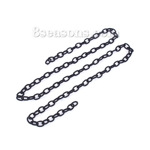 Picture of Polyamide Nylon Jewelry Thread Cord Black Round 90cm(35 3/8"), 1 Piece