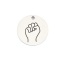 Picture of Stainless Steel Charms Fist Power Hand Sign Gesture Round Disc