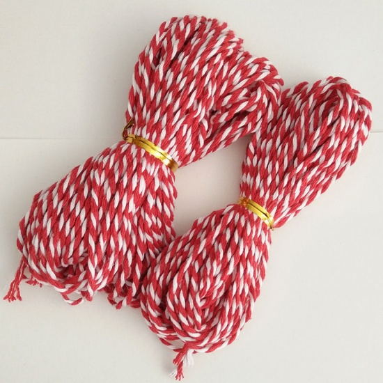 Изображение Хлопок ювелирные изделия Веревка Красный 1.5мм, 1 Рулон (Примерно 10 M/Рулон)
