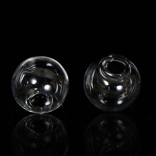Bild von Transparent Glaskugel Flasche Für Ohrring Ring Halskette Glühbirne Transparent 12mm D., 5 Stück
