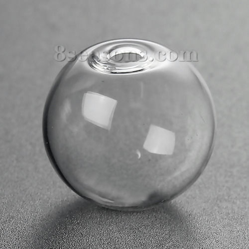 Imagen de Transparente Botella de Cristal Globopara pendientes anillos collares Bombilla 20mm Dia., 5 Unidades