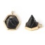 Picture of Brass Charms Taper Gold Filled Black Imitation Turquoise Faceted 10mm( 3/8") x 9mm( 3/8"), 2 PCs