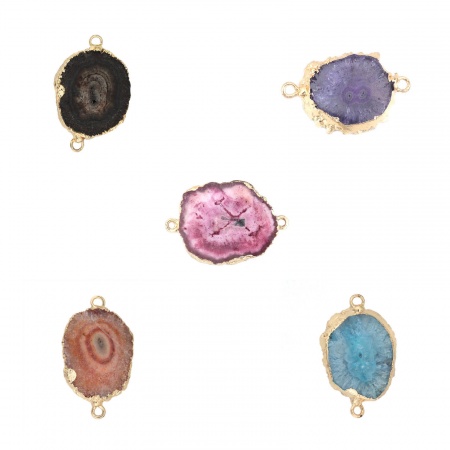 Agate Druzy/ Drusy Connectors Irregular 