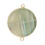 (グレードA) 瑪瑙 ( 天然 ) コネクター 円形 金メッキ 青磁色 3.9cm x 3cm、 1 個 の画像